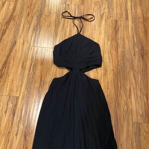 MIDI black halter dress